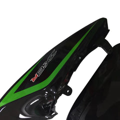Kawasaki ZX-6R / 636 2013-2018 Green, Black, and Silver tail section fairing detail view 2