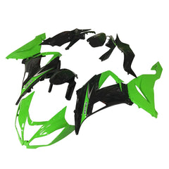 Kawasaki ZX-6R / 636 2013-2018 Green, Black, and Silver fairing kit front view