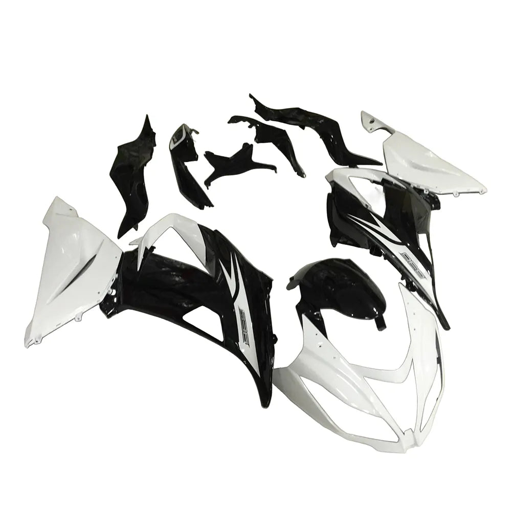 Kawasaki ZX-6R / 636 2013-2018 White and Black fairing kit left side view