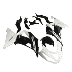 Kawasaki ZX-6R / 636 2013-2018 White and Black fairing kit left side view