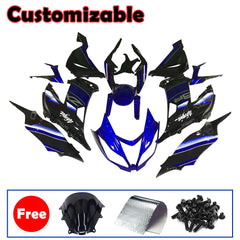 Kawasaki ZX-6R / 636 2013-2018 Blue, White, and Black Fairing Kit