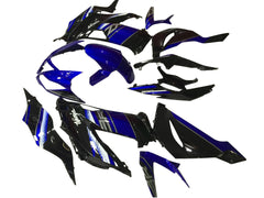 Kawasaki ZX-6R / 636 2013-2018 Blue, White, and Black fairing kit left side view