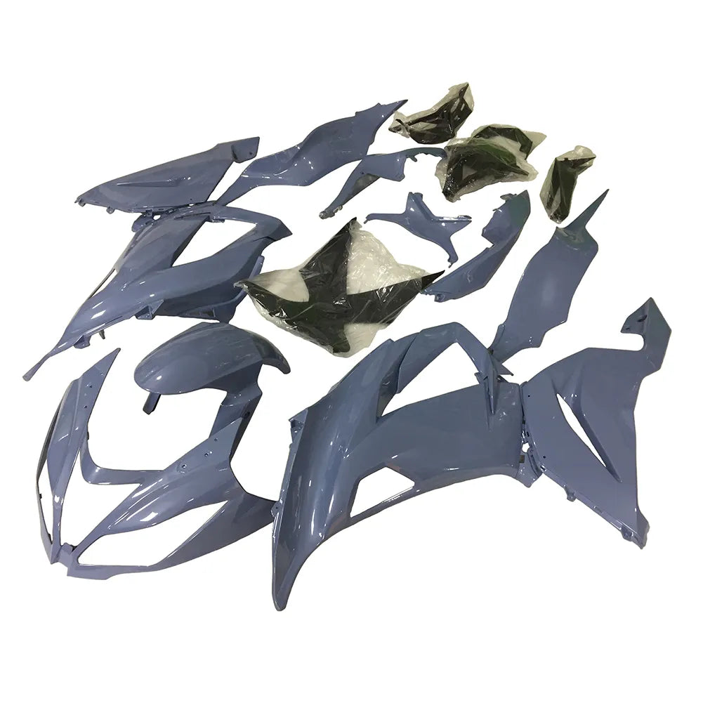 Kawasaki ZX-6R / 636 2013-2018 Blue and Gray full fairing kit set view
