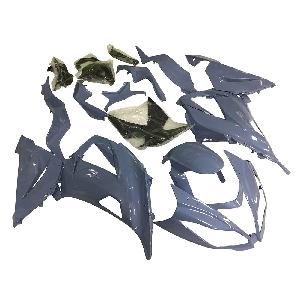 Kawasaki ZX-6R / 636 2013-2018 Blue and Gray fairing kit left side view