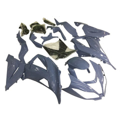 Kawasaki ZX-6R / 636 2013-2018 Blue and Gray fairing kit left side view
