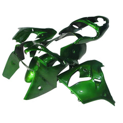 Kawasaki ZX-9R 2000-2001 Pearl Green full fairing kit component layout without logos