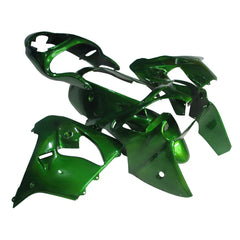 Kawasaki ZX-9R 2000-2001 Pearl Green fairing kit side layout without logos-image 2