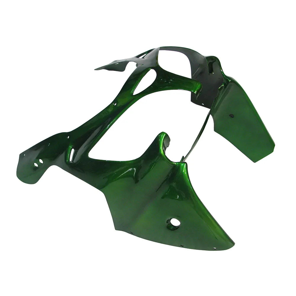 Kawasaki ZX-9R 2000-2001 Pearl Green front nose fairing with lower cowl without logos