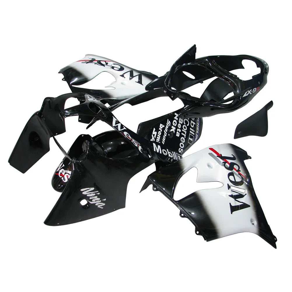 Kawasaki ZX-9R 2000-2001 WEST Edition fairing kit side layout without logos-image 2