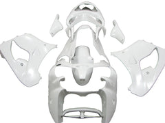 Kawasaki ZX-9R 2000-2001 Plain White full fairing kit component layout without logos