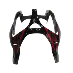 Kawasaki ZX-9R 2000-2001 Black Red Flame front nose fairing without logos