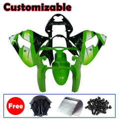 Kawasaki ZX-9R 2000-2001 Green White Black full fairing kit with accessories without logos