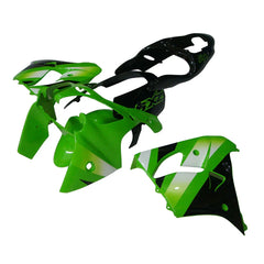 Kawasaki ZX-9R 2000-2001 Green White Black fairing kit side layout without logos-image 1