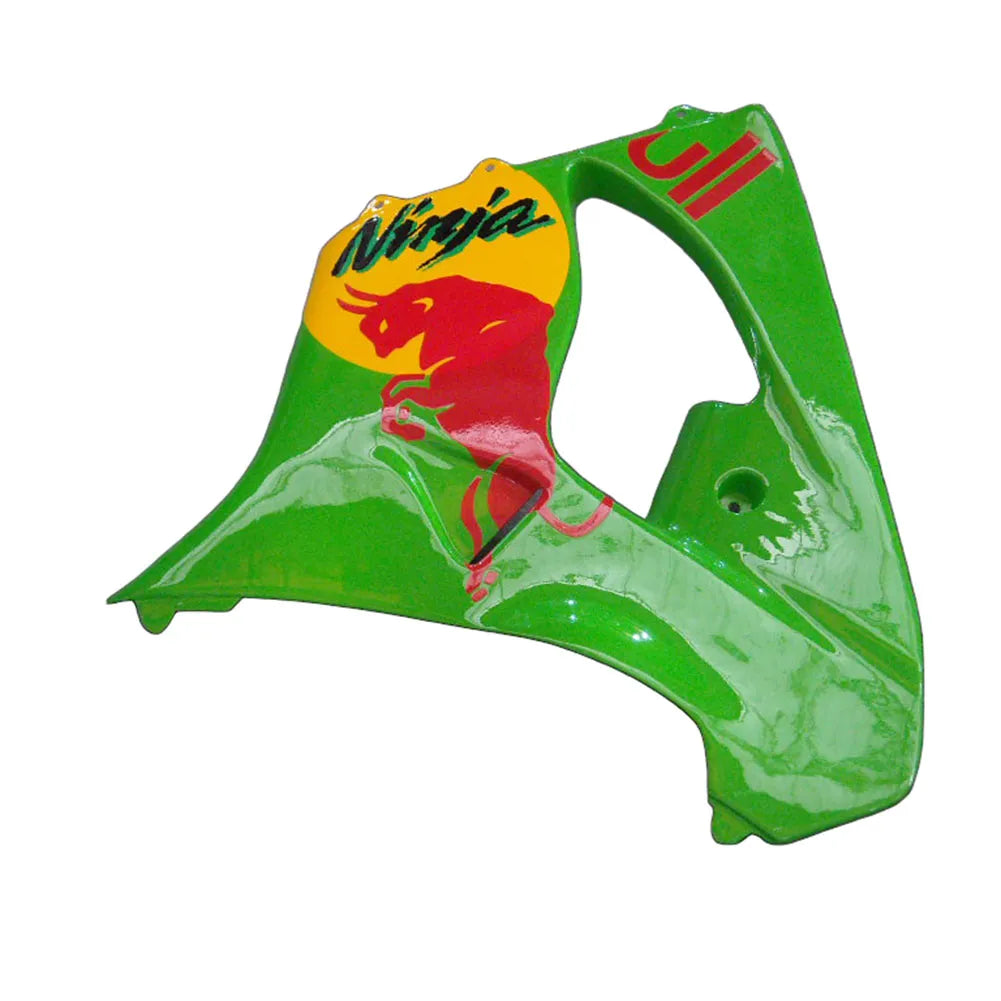 Kawasaki ZX-9R 2000-2001 Green Yellow Red Bull Edition fairing kit side layout without logos-image 2
