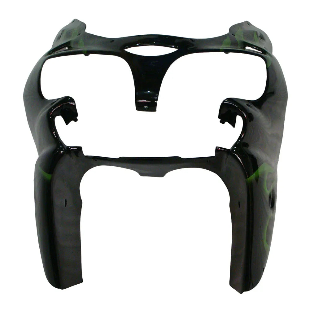 Kawasaki ZX-9R 2000-2001 Black Green Flame right side fairing panel without logos