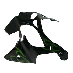 Kawasaki ZX-9R 2000-2001 Black Green Flame lower side fairing panel without logos