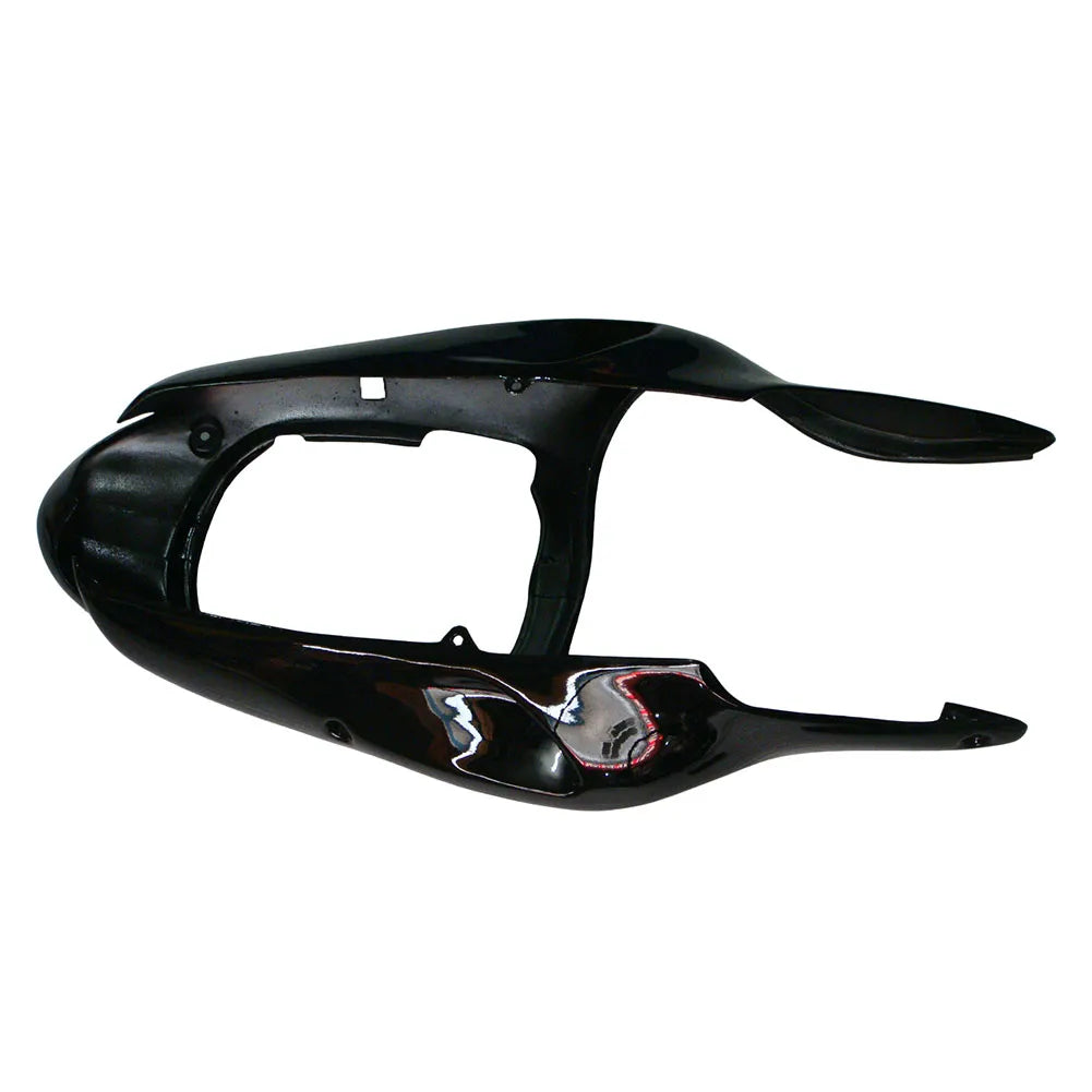 Kawasaki ZX-9R 2000-2001 Black Green Flame fairing kit component detail without logos-image 3