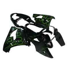 Kawasaki ZX-9R 2000-2001 Black Green Flame front fender without logos
