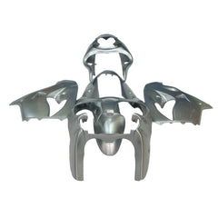 Kawasaki ZX-9R 2000-2001 Silver full fairing kit component layout without logos