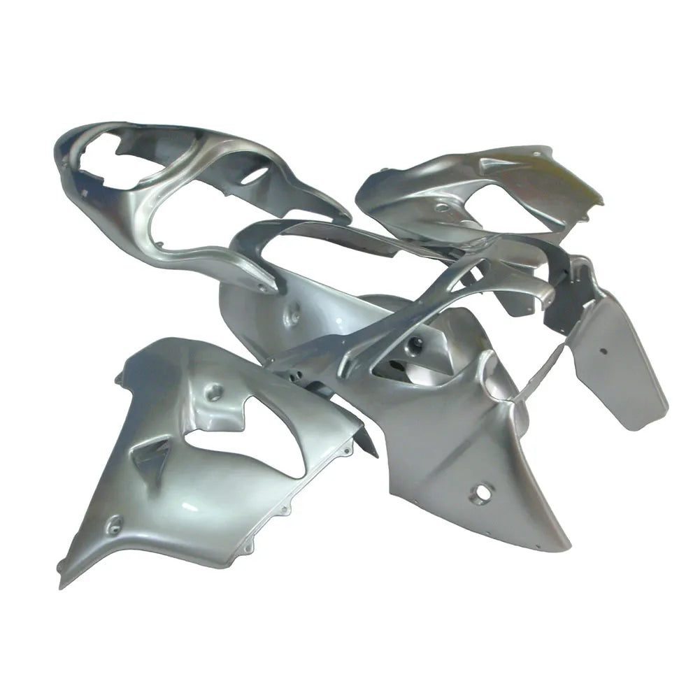 Kawasaki ZX-9R 2000-2001 Silver fairing kit side layout without logos-image 2