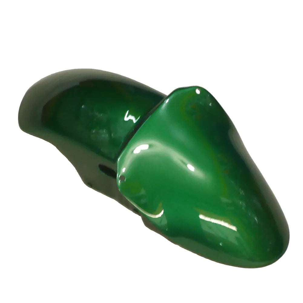 Kawasaki ZX-9R 2000-2001 Silver Pearl Green Flame side fairing panels without logos