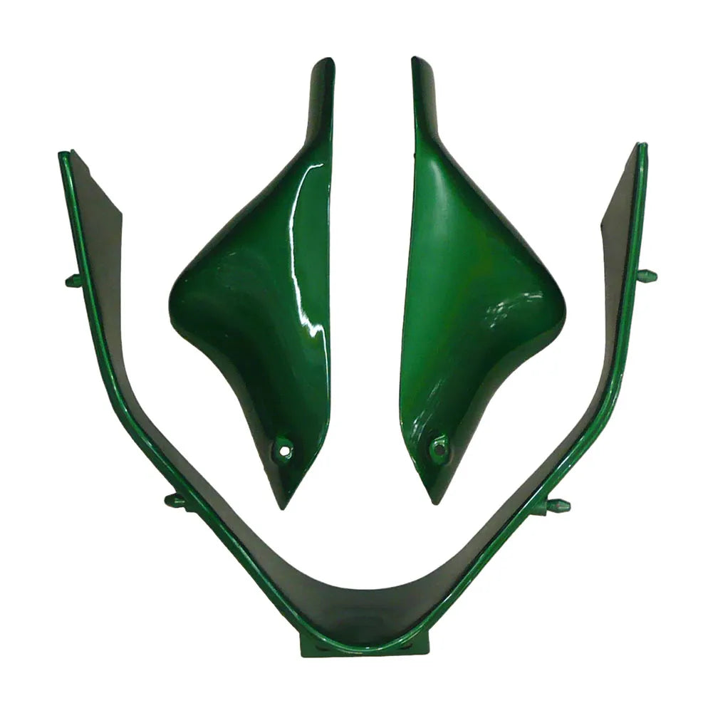 Kawasaki ZX-9R 2000-2001 Silver Pearl Green Flame fairing component detail without logos-image 2