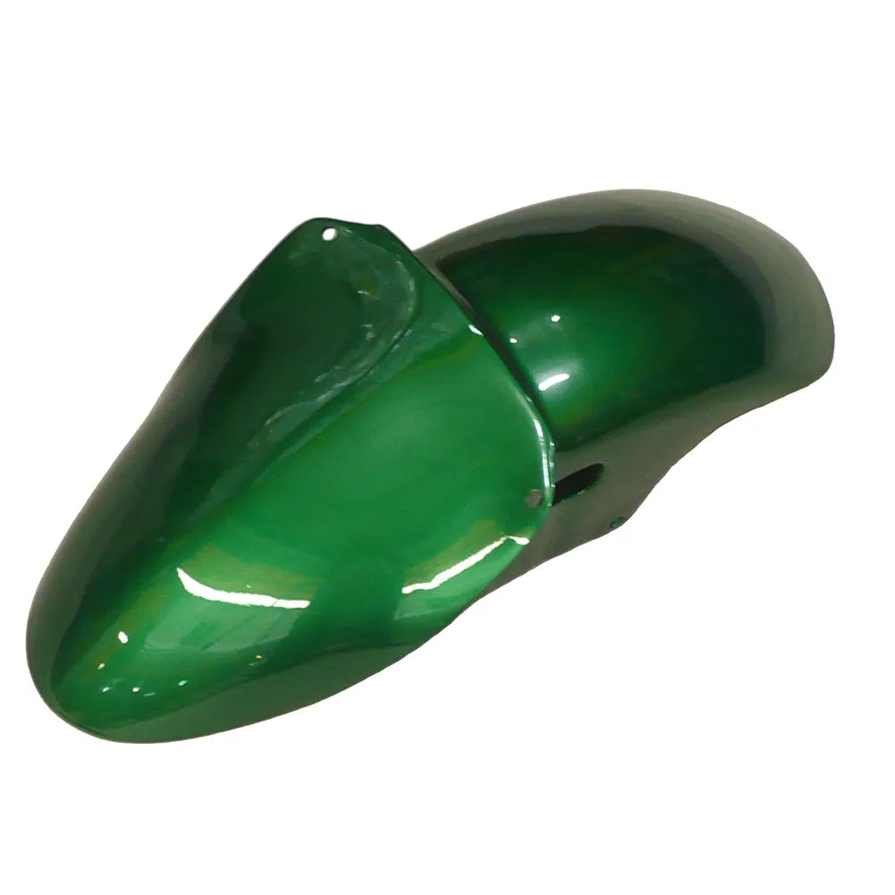 Kawasaki ZX-9R 2000-2001 Silver Pearl Green Flame front upper nose fairing without logos