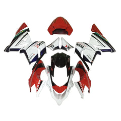 Kawasaki ZX-10R 2004-2005 Red White Black full fairing kit front layout without logos