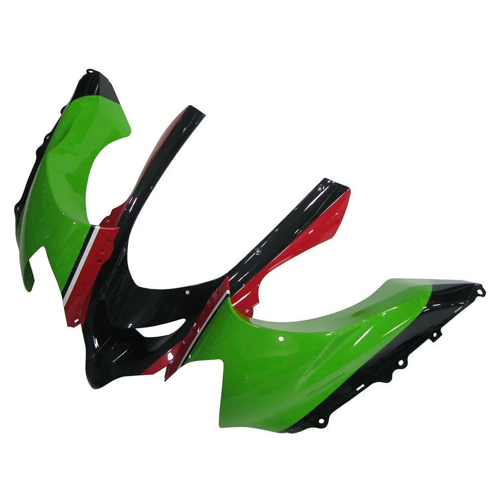 Kawasaki ZX-10R 2004-2005 Red Green Black No. 21 Edition fairing component detail without logos-image 1