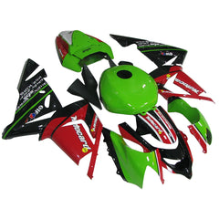Kawasaki ZX-10R 2004-2005 Red Green Black No. 21 Edition fairing kit side layout without logos-image 1