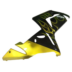 Kawasaki ZX-10R 2004-2005 Gold Flame Style A fairing kit side layout without logos-image 2