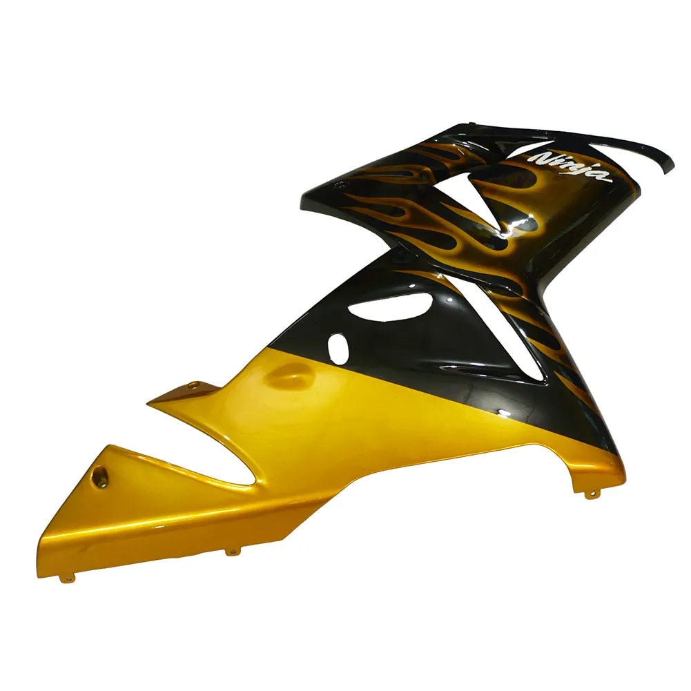 Kawasaki ZX-10R 2004-2005 Gold Flame Style B fairing component detail without logos-image 2