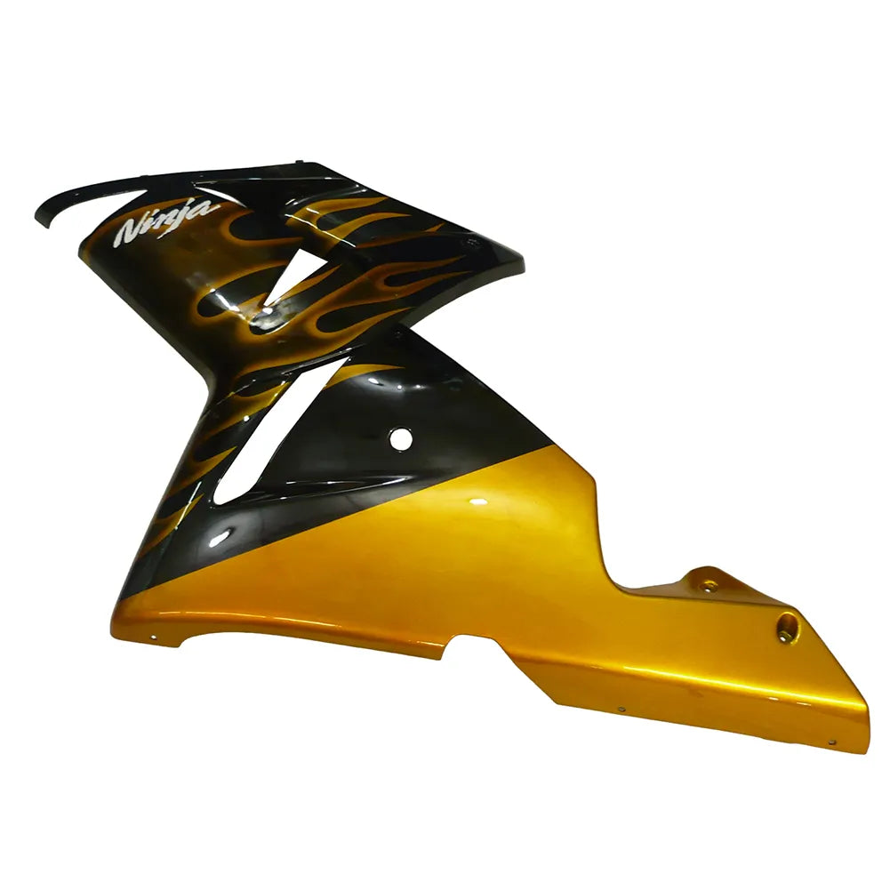 Kawasaki ZX-10R 2004-2005 Gold Flame Style B fairing component detail without logos-image 3