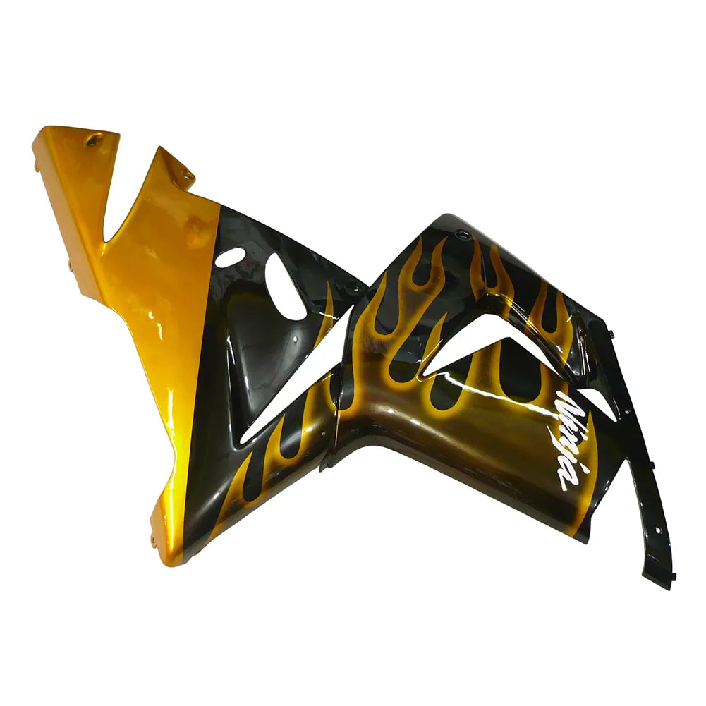 Kawasaki ZX-10R 2004-2005 Gold Flame Style B fairing component detail without logos-image 5