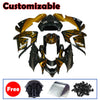 Kawasaki ZX-10R 2004-2005 Gold Flame Style B Fairing Kit without Logos