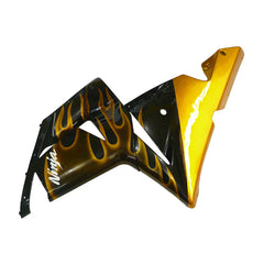 Kawasaki ZX-10R 2004-2005 Gold Flame Style B fairing kit component detail without logos-image 2