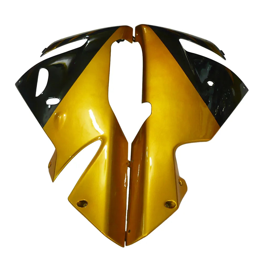 Kawasaki ZX-10R 2004-2005 Gold Flame Style B fairing kit component detail without logos-image 3