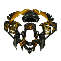 Kawasaki ZX-10R 2004-2005 Gold Flame Style B tail fairing panel without logos