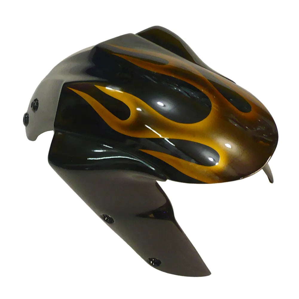 Kawasaki ZX-10R 2004-2005 Gold Flame Style B left side fairing panel without logos