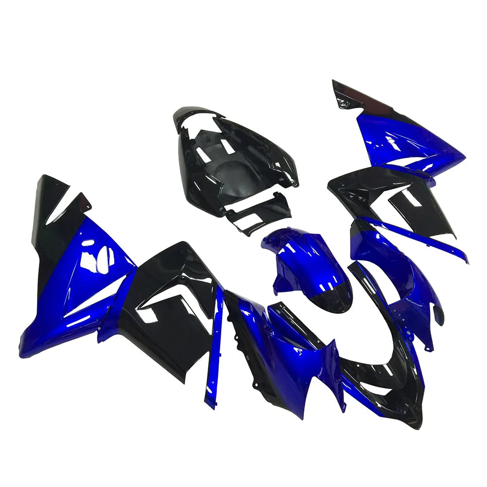 Kawasaki ZX-10R 2004-2005 Blue Black full fairing kit front layout without logos