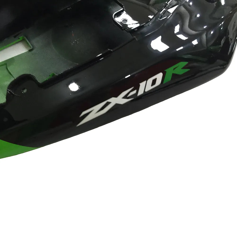 Kawasaki ZX-10R 2004-2005 Green Black Green Claw fairing kit side layout without logos-image 2