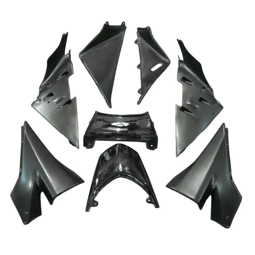 Kawasaki ZX-10R 2004-2005 Black White Flame tail fairing side panel without logos