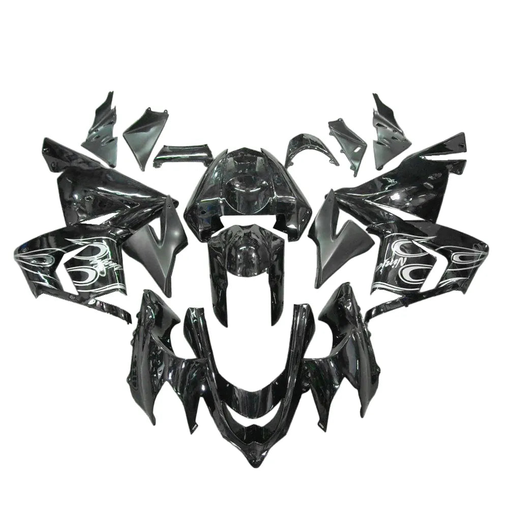 Kawasaki ZX-10R 2004-2005 Black White Flame tail fairing panel without logos