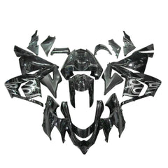 Kawasaki ZX-10R 2004-2005 Black White Flame tail fairing panel without logos
