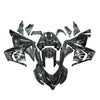 Kawasaki ZX-10R 2004-2005 Black White Flame Fairing Kit without Logos