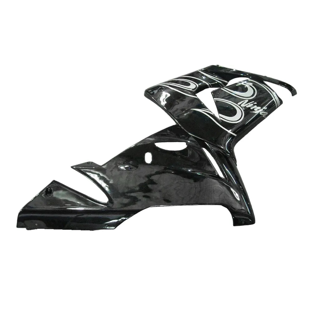 Kawasaki ZX-10R 2004-2005 Black White Flame right side fairing panel without logos