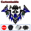 Kawasaki ZX-10R 2004-2005 Black Blue Green Claw Fairing Kit without Logos
