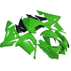 Kawasaki ZX-10R 2004-2005 Matte Black Green No-Letter full fairing kit component layout without logos