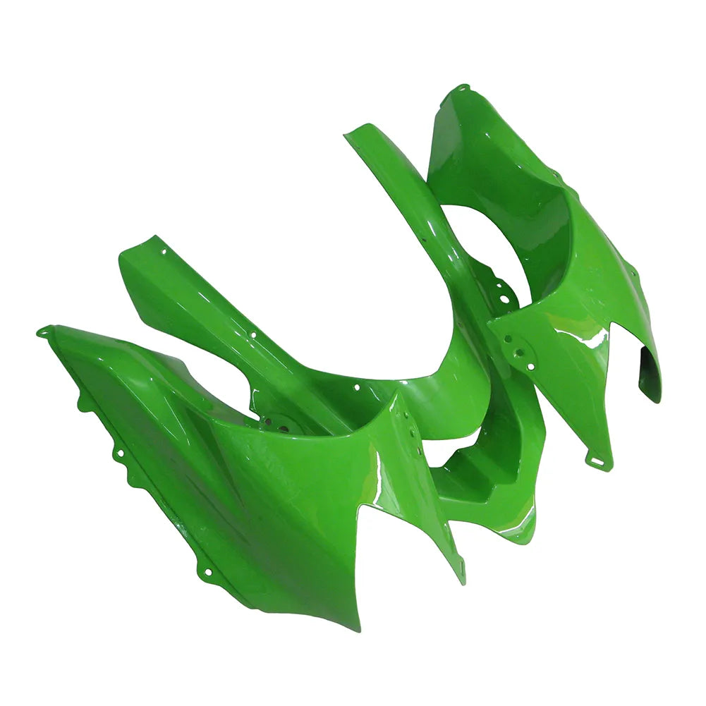 Kawasaki ZX-10R 2004-2005 Matte Black Green No-Letter fairing kit side layout without logos-image 2
