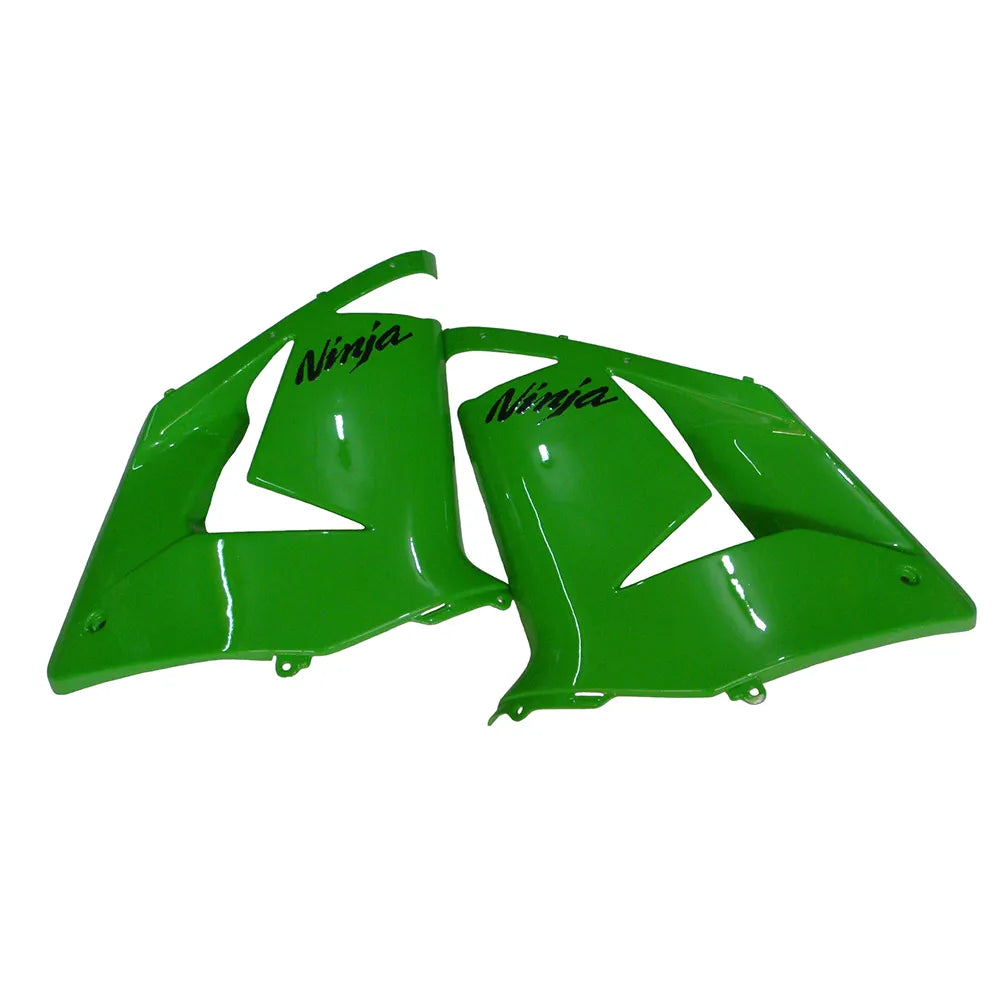 Kawasaki ZX-10R 2004-2005 Matte Black Green Lettered Style A fuel tank cover without logos